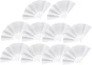 Toyvian 10pcs Blank DIY Graffiti Fans Lightweight Handheld Painting Supplies for Portable Crafting Fun for and Decorations at Weddings Parties and More