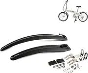 [Vincita] Folding Bike Mudguard Fender Set Include Front and Rear for Small Wheel, BMX, 20" Bicycles - Black Color, Quick Release, Easy to Install - Clip On Bike Fenders - Bicycle Accessories