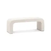 Harper 120cm Boucle Cream Designer Arch Curved Bench Seat