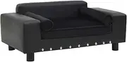 VRAXO Dog Sofa Black 81x43x31 cm Plush and Faux Leather -9.75KG,170954