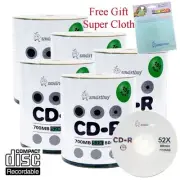 500 Pcs Smartbuy 52X CD-R 700MB Logo Recordable Disc + FREE Micro Fiber Cloth