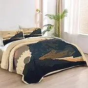 Allenjoy Twin Size Wizard Magic Quilt Bedspreads Bed Set Bedding Coverlet Fabric Washable with 1 Pillow Sham SC00208-007