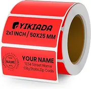 YIKIADA Direct Thermal Labels 1 X 2 Inches Red Rectangle Shipping Labels Self-Adhesive Waterproof Thermal Sticker Paper for Busineses & Warehouses 500 PCS per Roll