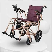 Electric Wheelchair, Household Intelligent Fully Automatic Foldable Lightweight, Elderly Disabled Travel Scooter, Rose Gold (Magnesium Alloy + Brushless Motor + Remote Control Walking + 6.6A Lithium B