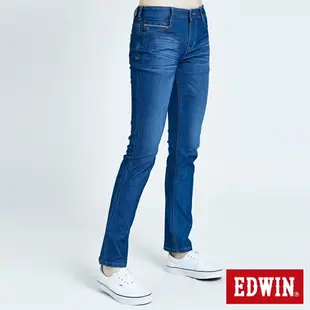 特降品↘EDWIN JERSEYS 迦績 EJ3 超彈中直筒牛仔褲-女款 酵洗藍 STRAIGHT #丹寧服飾特惠