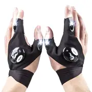 Tactical LED Flashlight Light Gloves Pair Mechanic Car Repair Outdoor Waterproof
