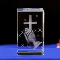 在飛比找Yahoo奇摩拍賣-7-11運費0元優惠優惠-【十字架】3D內雕工藝品擺件十字架基督教紀念禮品凌雲閣宗教飾