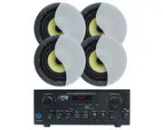 2 Channel Amplifier + 4x 6" Indoor Ceiling Speakers Cafe Restaurant 172C+2xLGC63
