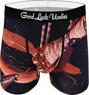 [Good Luck Sock] Good Luck Undies Men's Mars Space Station Boxer Brief Underwear