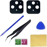 Ubrokeifixit for Google Pixel 5 6.0" Rear Back Camera Glass Lens Cover Replacement for Google Pixel 5 6.0" 2020" GD1YQ,GTT9Q,with Tool Kit(NOT for Pixel 5a 6.34")-(2 Pcs/Black/Pixel 5)
