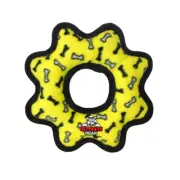 Tuffy Ultimate Gear Ring Interactive Play Dog Squeaker Toy Yellow Bones