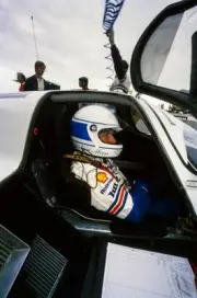 Jochen Mass sits in the cockpit of his Rothmans Porsche Porsche 96- Old Photo