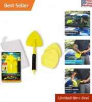 2-Piece Reach & Clean Glass Cleaning Tool with Reversible Cloth for All Surfaces