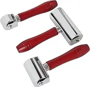 Leather Edge Press Roller Seam Rolling Tool Fold Roll with High Carbon Steel Roll Beech Wooden Handle for Leather Craft Pockets Handbags Shoes