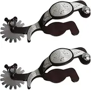 Folpus 2X Horse Spurs Western Cowboy Spurs Anti Rust with Turnable, Gear Horse Boot Spur Retro Style for Competition, Equestrian
