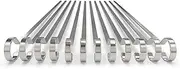 Master Cook Kabob Skewers 12" Flat Stainless Steel BBQ Set, Reusable Sticks, Sliver