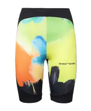 Off-White Brush Stroke Logo Detailed Biker Shorts XS Multicolor