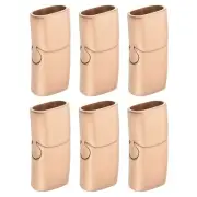 12mm x 6mm Flat Leather Clasps, 6Pcs Steel Clasps for DIY Crafts (Rose Gold)