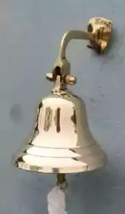 4'' Brass Ship Bell Nautical Hanging Bell With Wall Mount Bracket Bell