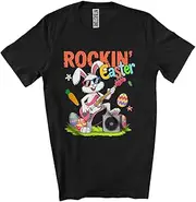 [Generic] Rocking Easter; Lovely Easter Day Music Bunny Playing Guitar Guitarist; Music Family Group Unisex T-Shirt