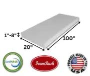 FoamRush 20" x 100" High Density Upholstery Foam Seat Cushion Replacement USA