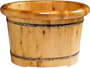 Wood Foot Bath Bucket Footbath, Cedar Foot Bath Barrel, Smooth and Delicate Pedicure Barrels, Household Durable Health Foot Washing Bucket Foot Tub, (Color : with Cover) (Without Cover) Super