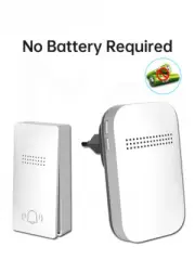 Wireless Doorbell Waterproof Plug Button No Battery Required Ring Bell Chimes