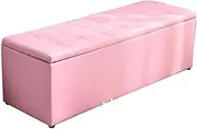 Footstool Change Shoe Bench Solid Wood Frame Sofa Stool Strong and Sturdy High Capacity Bearing Weight 150kg 100x40x40cm (39" x 16" x 16") Ottomans (Color : Pink) (Pink)
