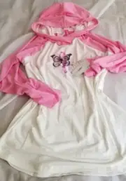 NWT Lularoe Large Butterfly BCA Ribbon Pink White Amber Breast Cancer Hoodie