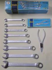 Vintage HAZET 8 Piece Combination Spanner Set And Pliers - NOS