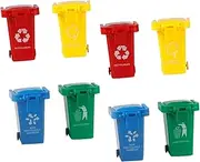 Totority 2-Pack Mini Bins for Boys and Girls Flip Lid Sliding Trash Can Educational Toy Storage for Children Small Garbage