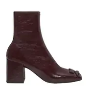 Courrèges Zip Detailed Square Toe Ankle Boots 36,37,38,39,40,41 wine red