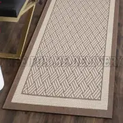 EVEREST INDOOR OUTDOOR BEIGE BASKETWEAVE FLOOR RUG (XS) 67x140cm *FREE DELIVERY*