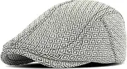 [Fasbys] Newsboy Cap Mens Womens Ivy Cabbie Hunting Hats Summer Peaked Visor Golf Sun Hat Flat Driving Cap, Style170-bw, One Size