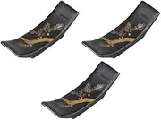 Set of 3 Black Pine Warped Chopsticks Rest [2.8 x 0.9 x 0.7 inches (7.2 x 2.2 x 1.8 cm) | Chopsticks Rest