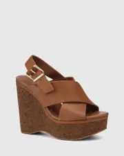 Ximi Bark Leather Platform Wedge