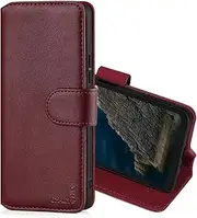[CHALK & HIDE] Real Leather Book Wallet Flip Case Cover For Nokia XR20, Real Leather Design With Card Slot, Magnetic Closure and Built In Stand - Burgundy