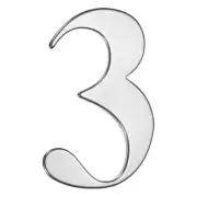 Self-adhesive House Number, 6" 304 Stainless Steel Mailbox Number [Number 3]
