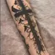 【萌古屋】】烏鴉十字架手臂小腿K36 - 日本手踝男女防水微紋身貼紙刺青貼紙