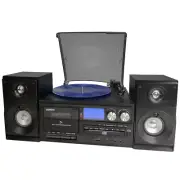 Lenoxx Wireless Turntable Player/Recorder/MP3 decoder/Cassette/AM/FM Radio BLK