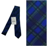 NWT Crewcuts Black Watch Tartan Tie, 42” Kids Boy Silk Plaid Preppy Blue Green