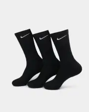 [Nike] Nike Everyday Cotton Cushioned Crew Socks 3 Pack Black/white - Size L L Black/White