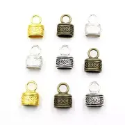 Heart Carved End Caps Fit 10x6mm Cord Crimp Jewelry Cords Metal Connectors 20Pcs