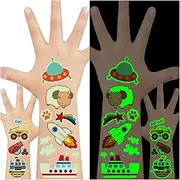 Leesgel 500 Pcs Luminous Tattoos for Kids, Mixed Type Glow in Dark Luminous Tattoo Sticker Kits, Boys Birthday Party Decorations Supplies Favors Goodie Bag Fillers Gaming Toys 62 Sheets