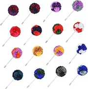 [CTIRCHIU] 16pcs Creative Brooch for Men Mixed Color Cloth Art Breast Pins Delicate All Match Collar Accessories for Jackets Bags Hats and Festivals