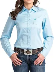 [Cinch] Womens Printed Long Sleeve Shirt Spread Long Sleeve Button Down Shirt