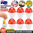 6Pcs Silicone Hard Boiled Egg Boiler Cups Cooker Poacher Steamer without Shell