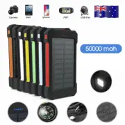 50000mah Solar Power Bank Portable External Battery Dual USB Phone Charger AU