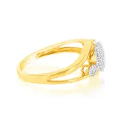 1/6 Carat Diamond Cluster Ring in 9ct Yellow Gold, Q