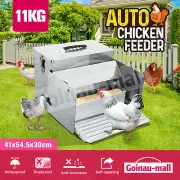 Auto Chicken Feeder Automatic Treadle Poultry Duck Chook Hen Coop Food Dispenser